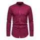 thumbnail image 1 of Camisa De Manga Corta Bordada Con Cuello Alto Para Hombre, 1 of 8