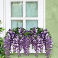 thumbnail image 6 of Collections Etc Artificial Cascading Hanging Purple Wisteria Vine Bushes - Set of 2, 6 of 6