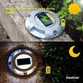 thumbnail image 2 of Luces solares para cubierta, luz de muelle para entrada, LED, con energía solar, para exteriores, impermeables, marcadores de carretera para camino de tierra, patio, patio, paquete de 4 (blanco) TUNC Sencillez, 2 of 5