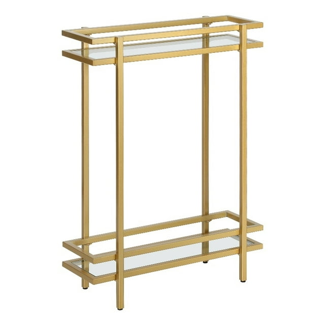 Henn&Hart Console Moderne en Métal/verre 22" en Laiton