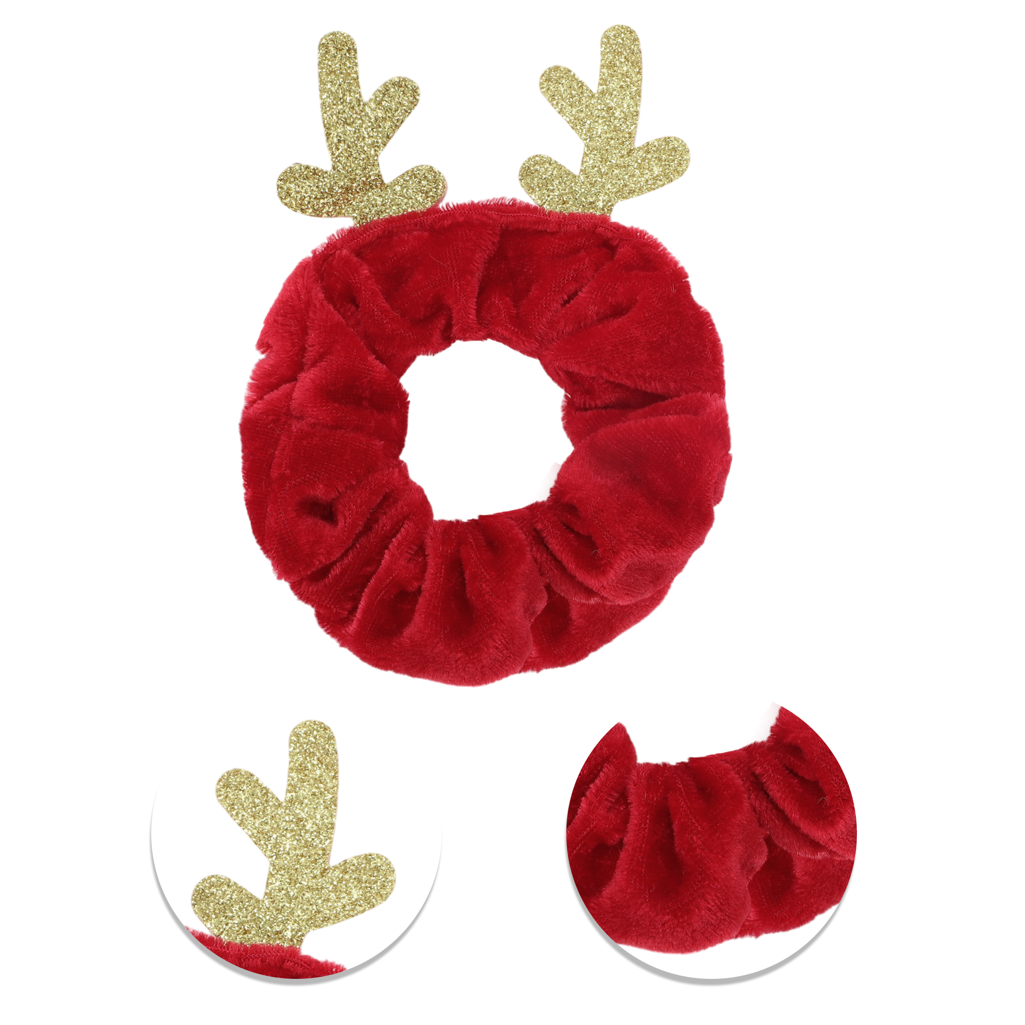 NOMADIC NOOK Christmas Hair Hair Ties 6 Pcs Brown Red White Green Black Yellow