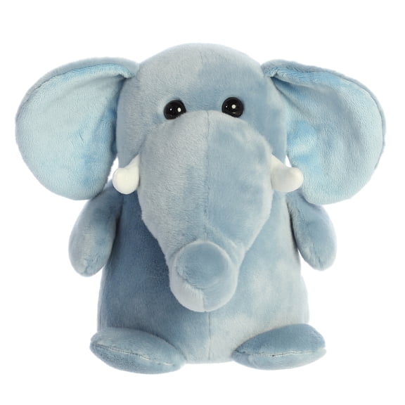 Aurora - Medium Blue Happy Hippo and Friends - 11" Happy Elephant - Whimsical Stuffed Animal