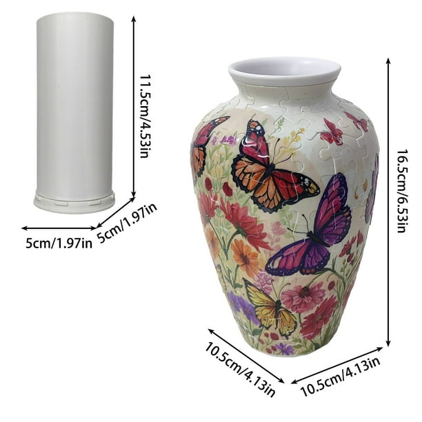 HWRETIE - Jarrón decorativo con forma de rompecabezas para casa,diseño de arreglo floral 3D,ideal como regalo de cumpleaños para niños,decoración de sala de estar y regalo de Navidad