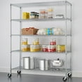 thumbnail image 1 of TRINITY 5-Tier Chrome Wire Shelving Rack With Wheels, 60" x 24" x 72", 1 of 1