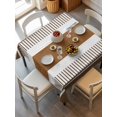 thumbnail image 6 of Modern Brown Table Cloth, Boho Contemporary Geometric Striped Waterproof Tablecloth for Square Tables, Reusable Washable Fabric Table Cover for Restaurant Kitchen Dining Tables 60"x60", 6 of 6