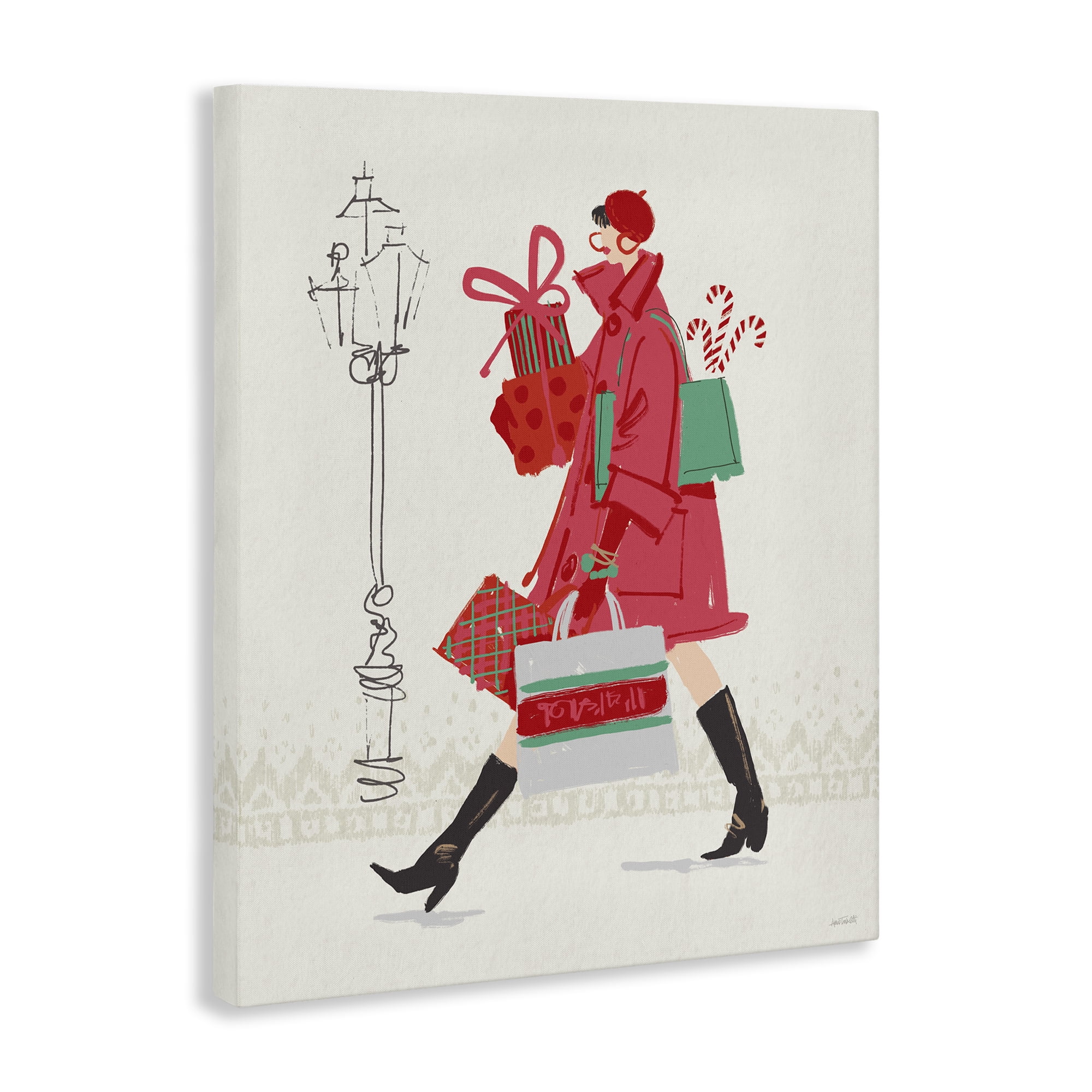 Stupell Industries Trendy Festive Fashion Holiday Painting Gallery Wrapped Canvas Art Prints Wall Art, 30 x 40