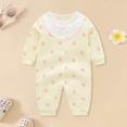 thumbnail image 6 of CAICJ98 Infant Baby Girl Long Sleeve Romper Cotton Cute Style Newborn Toddler Jumpsuit Outfit 0-18 Months (Light Yellow,5-8 Months), 6 of 6