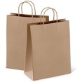 thumbnail image 1 of Bolsas de compras marrones 13" x 7" x 17"; Paquete de 10 bolsas de papel marrón con asas a granel; Bolsas de regalo marrones con asas de 150 GSM a granel; Bolsas marrones con asas a granel; Bolsas, 1 of 7