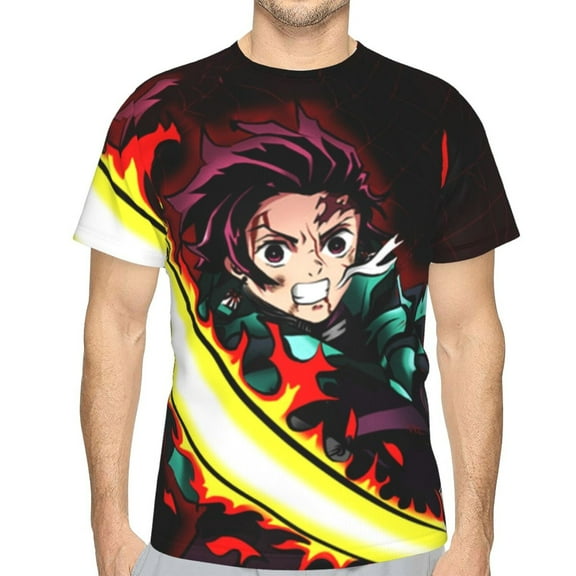 Demon Slayer Kimetsu No Yaiba Unisex 3d Pattern Printed Short Sleeve T-Shirts Casual Graphics Tees Small
