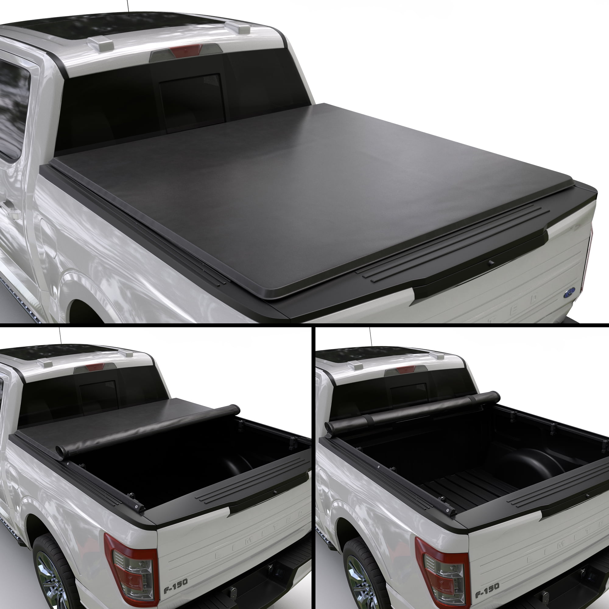 Toptiny Soft Roll Up Tonneau Cover Fits 2015-2026 Ford F-150 6.5' Bed waterproof