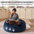 thumbnail image 5 of Bean Bag Chair 3FT,  Large Memory Foam Filled Chair for Adults and Teens, Soft Sofa with Removable Flannel Cover, Round Couch for Living Room Bedroom College Dorm, 5 of 7