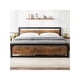 thumbnail image 1 of Metal y wood platform marco de cama con cabecero y footboard, strong metal slat support, no necesita colchón base, easy to assemble, 1 of 5