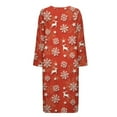 thumbnail image 5 of Xoenoiee Christmas Deer Snowflake Star Print Zipper Robes for Women Xmas Long Bathrobes Lightweight Full Length Housecoat with Pockets Nightgown, 2XL, 5 of 6