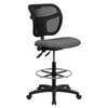 Flash Furniture Mid-Back Gray Mesh Drafting Chair with Back Height Adjustment