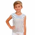 thumbnail image 6 of LPKRT Girls Glitter Sleeveless Tank Top Classic Fit Crewneck Metallic Dance Shirt Trendy Comfortable Party T-Shirt White 160, 6 of 6