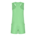 thumbnail image 4 of lcziwo Girls Sleeveless Romper Kids Summer Casual Short Jumpsuit with Pockets Green 10-11Years, 4 of 8
