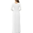 thumbnail image 3 of Women's Long Sleeve Loose Plain Maxi Dresses Casual Long Dresses with Pockets,US Size,Long Sleeve Dark green,L, 3 of 9