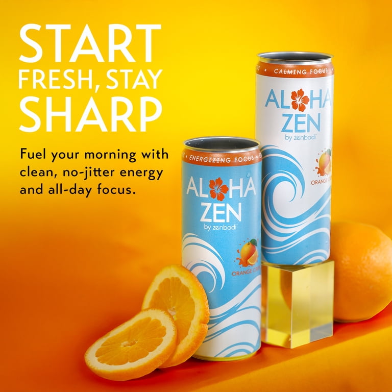 Zenbodi Aloha Zen Orange Wave - AWAKEN Functional Beverage - 12 oz