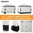 thumbnail image 3 of Sunjoy 10x10 ft. Outdoor Soft Top Gazebo, Steel Frame Gazebo Canopy with Netting and Curtain, Ceiling Hook, White Black, 3 of 14
