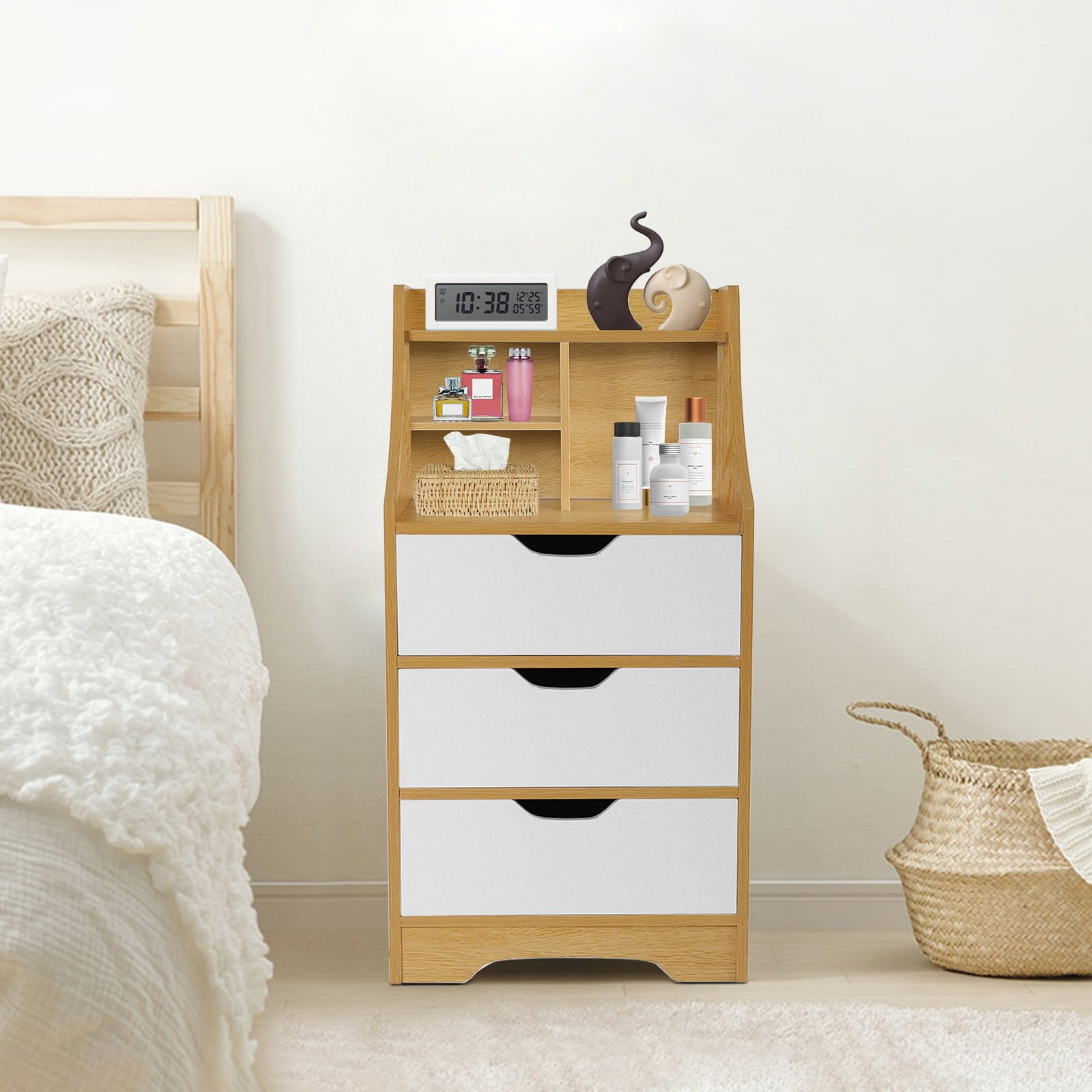 Simples End Table Bedroom Nightstand Coffee Table 3 Drawer With Bedside