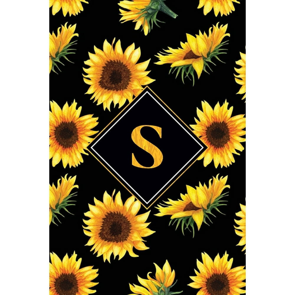 S Letter S Monogrammed Notebook Sunflower Personalized Gifts, 120