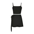 thumbnail image 6 of REORIAFEE Sexy Summer Outfits for Women Date Night Outfit Women's Summer Sexy Strap Short Top Lace Up Skirt Two Piece Set Black XL, 6 of 8