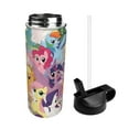 thumbnail image 3 of My Little Pony Insulated Water Bottle with Straw Lid, 18 oz Double Wall Vacuum Stainless Steel Kids Cup, Leak Proof Sports Thermos for Travel Fitness Hiking Outdoors, 3 of 8