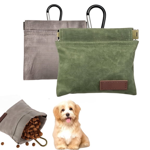 Loopunk 2 Pack Dog Treat Pouch, Pet Training Treat Bag & Dog Training Snack Pouch, Portable Pet Treat Carrier & Dog Treat Waist Pack, Puppy Travel Treat Pouch & Outdoor Dog Treat Bag