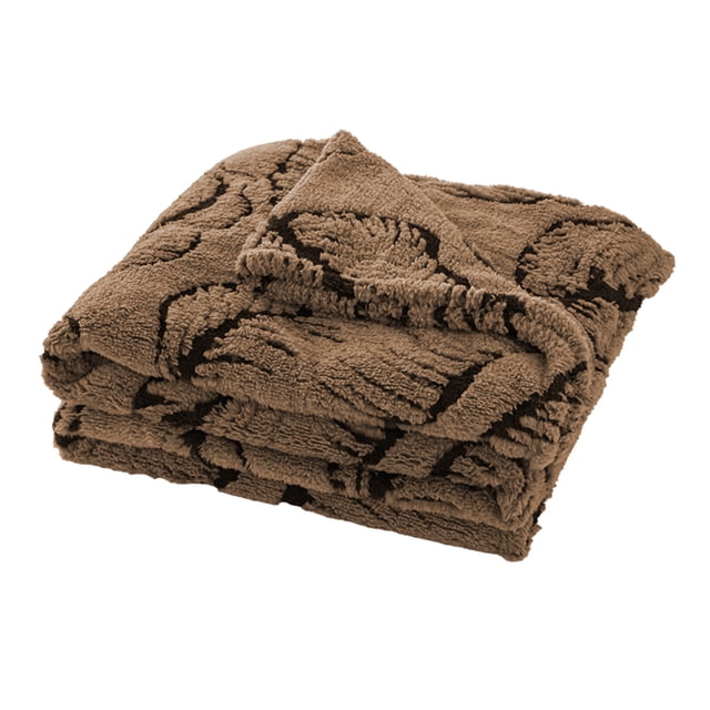 Couverture Jetée Chaude Motif Feuille de Bananier Polyester 100 cm x 150 cm Douce et Confortable pour Canapé Lit