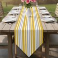 thumbnail image 6 of Table Runners 70 Inches Long, Ginger Yellow Stripes Cotton Linen Kitchen Dining Coffee Table Runner for Party Home Decor, Modern Minimalist Horizontal Lines Tabletop Dresser Scarves 13x70 Inch, 6 of 9