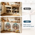 thumbnail image 4 of Cute Turkey Cabinet Curtains for Kitchen 35"W x 35"L, Fall Vintage Orange Cream Pumpkin Maple Leaves Football Laundry Sink Cabinets Magic Tape Short Curtain Privacy Panel for Bathroom Vanity Cabinets, 4 of 9