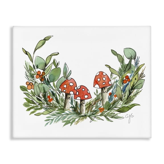 Stupell Industries Eclectic Mushrooms and Greens Canvas Art, 20 x 16, by Alexandria Gilbert Kincaid