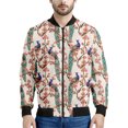 thumbnail image 4 of Chaqueta con cremallera y estampado de plumas de pavo real para hombre, moda floral 3D, mangas largas, informal, holgada, chaqueta, abrigo, ropa de calle, 4 of 4