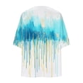 thumbnail image 4 of Idoravan Womens Summer Cardigan Short Sleeve Women's Cardigan Casual Leaf Print Overcoat Spring Summer Flower Printed Top, 4 of 5