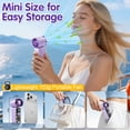 thumbnail image 2 of AWANFI Portable Handheld Fan for Kids Adults, Pocket Electric Personal Fan Rechargeable with LED Display High-Speed Mini Turbo Fan for Outdoor Home, Purple, 2 of 7