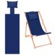 thumbnail image 1 of Tela de reemplazo para silla de playa Uxcell, silla de lounge con almohada, color azul oscuro, 1 of 7