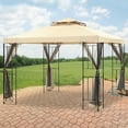thumbnail image 1 of Garden Winds Replacement Canopy Top and Side Mosquito Netting Set for Cabin Garden Gazebo - Riplock 350, 1 of 4