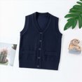 thumbnail image 2 of YIWULA Toddler Puffer Vest Boys Girls Fleece Vest Puffy Toddler Boy Sleeveless Jacket Coat(11-13 Years,Navy), 2 of 4