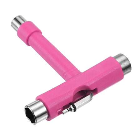 Uxcell All-In-One Skate Tool Multi-Function Portable Skateboard Tool T Tool Pink Uxcell All-In-One Skate Tool Multi-Function Portable Skateboard Tool T Tool Pink
