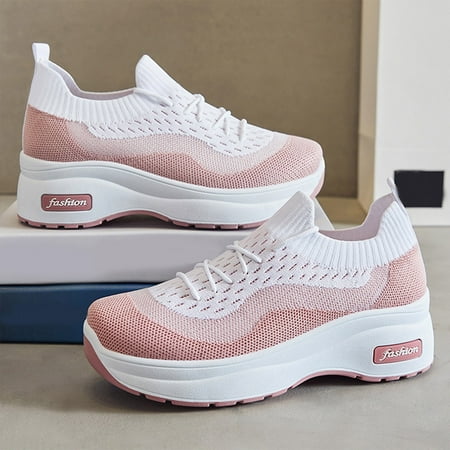 XDDST Womens Flats Comfortable Dressy Spring Shoes with Increased Inner Height Casual Breathable Slip On Casual Sports Shoes