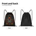 thumbnail image 5 of ZNDUO Gym Drawstring Bag, Wolf Head Dark Art Pattern Men and Women Fitness Drawstring Backpack Swimming Bags, Medium, 5 of 8
