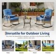 thumbnail image 3 of Outdoor Wicker Rocking Chair, Patio Rattan Rocker Chair with Cushions & Steel Frame, All-Weather Rocking Lawn Wicker Furniture for Garden Backyard Porch, 3 of 7