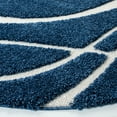 thumbnail image 3 of SAFAVIEH Florida Tamzen Abstract Shag Area Rug, Navy/Ivory, 5' x 5' Round, 3 of 11