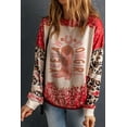 thumbnail image 5 of Women's Red YEEHAW COWGIRL Graphic Bleached Leopard Sleeve Sweatshirt | [ZhiHiMeRi] | (US 18-20)2XL, 5 of 6