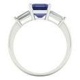 thumbnail image 4 of 1.62 ct Square Emerald Cut Simulated Tanzanite Three-Stone Engagement Ring for Women in 18K White Gold, 4 of 5