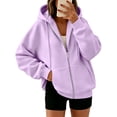 thumbnail image 2 of AzureSilk Women'S Fashion Hoodies Women Full Zip Up Hoodie Sweatshirt Long Sleeve Casual Jacket with Side Pockets Loose Daily Layering Tops for Women, 2 of 5