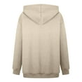 thumbnail image 3 of Women's Autumn And Winter Solid Color Thin Style Plus Size Pocket Long Sleeved Hooded Sweatshirt Pullover Sweatshirt Sweatshirt Women Hoodies Women Lightweight Hoodie Womens Medium Hoodie Hoodie for, 3 of 8