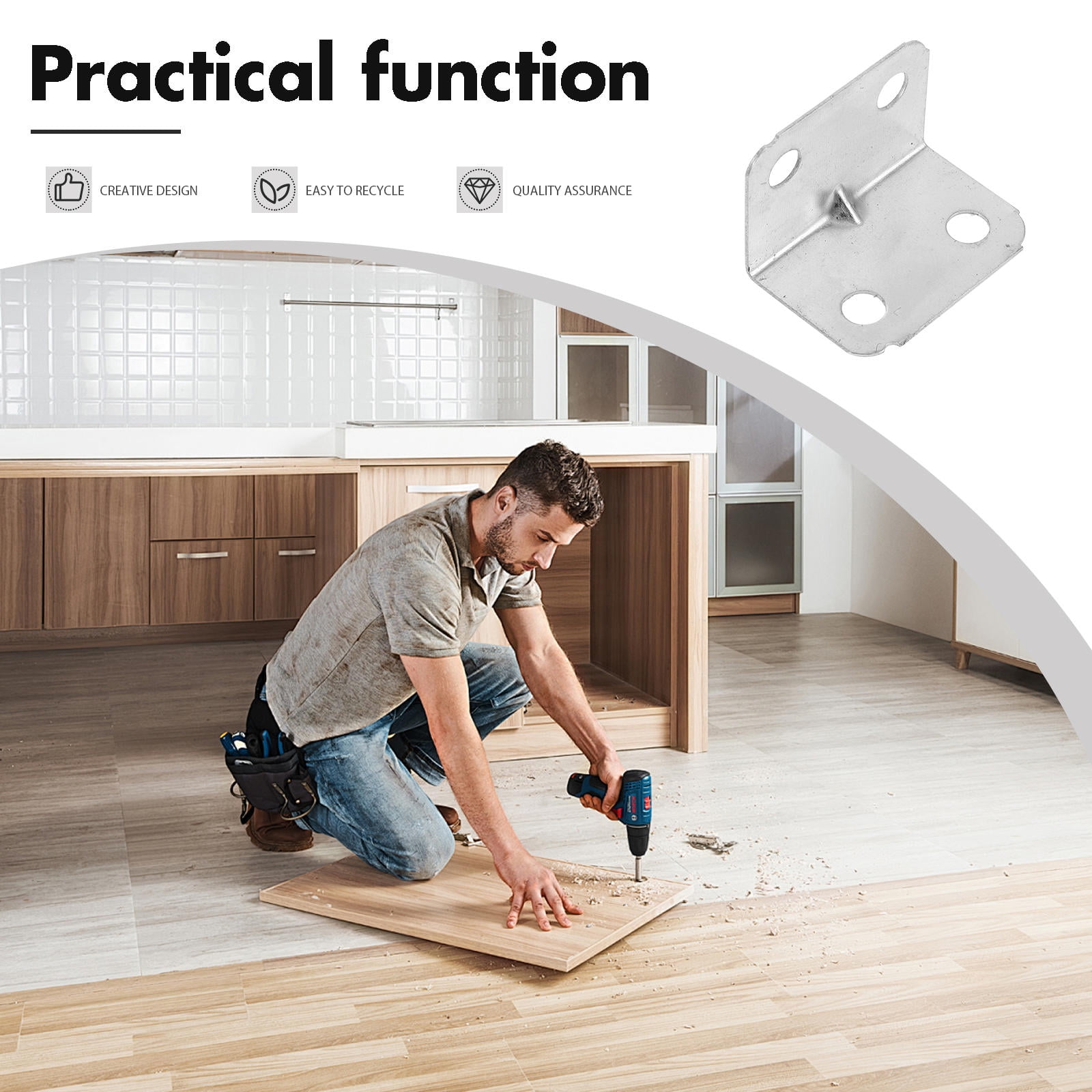 Masteelf 100PCS L Brackets Small Adjustable Joint Connector Metal Corner Brackets 90 Degree Right Angle Braces Furniture Corner Brackets Table Top Fasteners for Wood Furniture