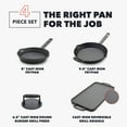 thumbnail image 2 of Bobby Flay by GreenPan – 4-Piece Pre-Seasoned Cast Iron Skillet Cookware Set, Black, 2 of 13