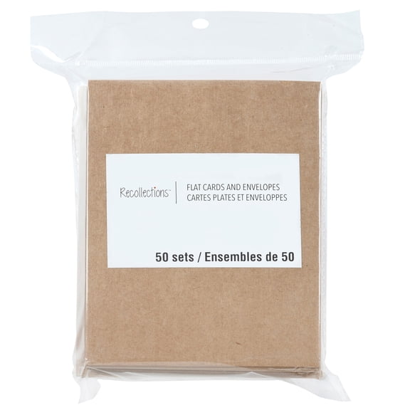 Recollections 4.25" x 5.5" Kraft Flat Cards & Envelopes, 12 Packs: 50 ct. (600 total)